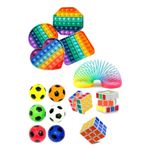 Stres Giderici Set 1 Popit 1 Rubik Zeka Küpü 1 Stres Yayı 1 Stres Topu