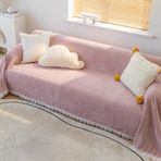 Stretches Kanepe Havlusu Tam Kapak Dantel Kenar Diz Battaniyesi Dört Mevsim Kanepe Kılıfı Ev Dekoru İçin Öğle Uykusu Battaniyesi, A4 kanepe havlusu, 50X50cm yastık kılıfı