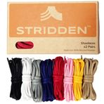 STRIDDEN 1/4 "Oval Ayakkabı Bağcığı (2 Çifti), Çevre Dostu, Spor Ayakkabı/Spor Ayakkabı/Botlar için Yedek Ayakkabı Bağcığı, Erkek Kadın Çocuk, 10 Alacakaranlık Kırmızı, 54 in