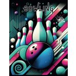 StrikeZone Bowling Score Sheets: 8x11 Game Tracker for Up to 4 Players – Futuristic Neon-Inspired Design for Bowlers