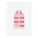 Stripy Hooded Pamuk Bebek Havlusu Kırmızı 60x90