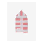 Stripy Hooded Pamuk Bebek Havlusu Koral 60x90