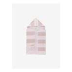Stripy Hooded Pamuk Bebek Havlusu Koyu Bej 60x90