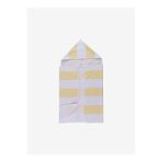 Stripy Hooded Pamuk Bebek Havlusu Sarı 60x90