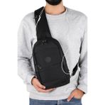 Strong Bag Strong Kulaklık Çıkışlı Tek Kol Göğüs ve Sırt Çantası ,çapraz Çanta Body Bag TK01 - Siyah