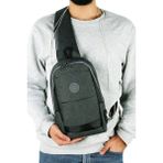Strong Kulaklık Çıkışlı Tek Kol Göğüs ve Sırt Çantası ,çapraz Çanta Body Bag TK01 - Füme