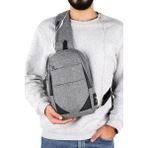 Strong Kulaklık Çıkışlı Tek Kol Göğüs ve Sırt Çantası ,çapraz Çanta Body Bag TK02 - Gri