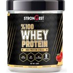 Strongest Whey Protein 420 gr 14 Servis Çilek Aromalı %100 Whey Protein Tozu