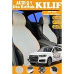 STS Oto Aksesuar Audi Q7 Uyumlu Bej Prestij Serisi Dokuma Kumaş Oto Koltuk Kılıfı Ön Tam Arka Alt