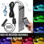 STS Oto Aksesuar Ayak Altı LED Ses ve Müziğe Duyarlı Kumandalı 8 Renk 4 Mod Üniversal