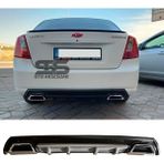 STS Oto Aksesuar Chevrolet Lacetti Difüzör Arka Tampon Eki 2 Egzoz Çıkışlı Gri Lüx Tip