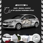 STS Oto Aksesuar Citroen C4 Oto Araç Kapı Koruma Fitili 5metre Parlak Beyaz Renk