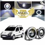 STS Oto Aksesuar Citroën Nemo Uyumlu, Universal Mercekli LED Angel Sis Farı, 76MM Beyaz Renk