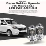 STS Oto Aksesuar Dacia Dokker Için Uyumlu Şimşek Etkili Mercekler LED Xenon Far Çift Renk