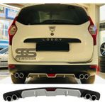 STS Oto Aksesuar Dacia Lodgy Difüzör Arka Tampon Eki 4 Egzoz Çıkışlı Gri