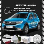 STS Oto Aksesuar Dacia Sandero Oto Araç Kapı Koruma Fitili 5metre Parlak Beyaz Renk