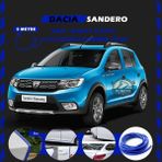 STS Oto Aksesuar Dacia Sandero Oto Araç Kapı Koruma Fitili 5metre Parlak Mavi Renk