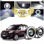 STS Oto Aksesuar Fiat Doblo D3 Uyumlu, Universal Mercekli LED Angel Sis Farı, 76MM Beyaz Renk