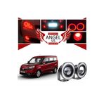 STS Oto Aksesuar Fiat Doblo D4 Uyumlu, Universal Mercekli LED Angel Sis Farı, 76MM Kırmızı Renk