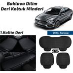 STS Oto Aksesuar Fiat Egea 2014 Sonrası Siyah Deri Oto Koltuk Minderi