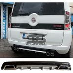 STS Oto Aksesuar Fiat Fiorino Difüzör Arka Tampon Eki 2 Egzoz Çıkışlı Gri Lüx Tip