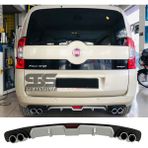 STS Oto Aksesuar Fiat Fiorino Difüzör Arka Tampon Eki 4 Egzoz Çıkışlı Gri
