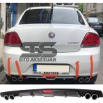 STS Oto Aksesuar Fiat Linea Difüzör Arka Tampon Eki 4 Egzoz Çıkışlı Siyah