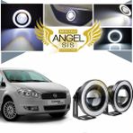 STS Oto Aksesuar Fiat Linea Uyumlu, Universal Mercekli LED Angel Sis Farı, 76MM Beyaz Renk