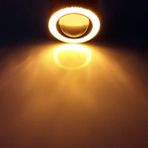 STS Oto Aksesuar Fiat Linea Uyumlu, Universal Mercekli LED Angel Sis Farı, 76MM Turuncu Renk