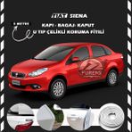 STS Oto Aksesuar Fiat Siena Oto Araç Kapı Koruma Fitili 5metre Parlak Beyaz Renk