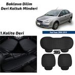 STS Oto Aksesuar Ford Focus 2 2004-2010 Sedan Siyah Deri Oto Koltuk Minderi