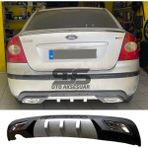STS Oto Aksesuar Ford Focus 2 Difüzör Arka Tampon Eki 2 Egzoz Çıkışlı Gri
