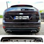 STS Oto Aksesuar Ford Focus 2 Hb Difüzör Arka Tampon Eki 2 Egzoz Çıkışlı Gri Lüx Tip