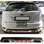 STS Oto Aksesuar Ford Focus 2 Hb Difüzör Arka Tampon Eki 2 Egzoz Çıkışlı Gri Reflektörlü