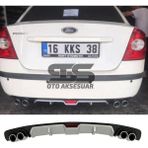 STS Oto Aksesuar Ford Focus 2 Sedan Difüzör Arka Tampon Eki 4 Egzoz Çıkışlı Gri