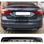 STS Oto Aksesuar Ford Focus 3 Difüzör Arka Tampon Eki 2 Egzoz Çıkışlı Gri Lüx Tip