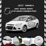STS Oto Aksesuar Ford Focus 3 Oto Araç Kapı Koruma Fitili 5metre Parlak Beyaz Renk