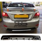 STS Oto Aksesuar Hyundai Accent Blue Difüzör Arka Tampon Eki 2 Egzoz Çıkışlı Gri Lüx Tip