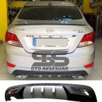 STS Oto Aksesuar Hyundai Accent Blue Difüzör Arka Tampon Eki 2 Egzoz Çıkışlı Gri