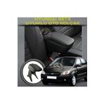 STS Oto Aksesuar Hyundai Getz Uyumlu Kol Dayama Ve Kolçak Sürgülü Bardaklıklı Ayarlanabilir Siyah Deri