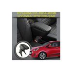 STS Oto Aksesuar Hyundai i10 2014-2018 Uyumlu Kol Dayama Ve Kolçak Sürgülü Bardaklıklı Ayarlanabilir Siyah Deri.