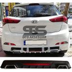 STS Oto Aksesuar Hyundai I20 Difüzör Arka Tampon Eki 2 Egzoz Çıkışlı Siyah Reflektörlü