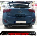 STS Oto Aksesuar Hyundai I30 Difüzör Arka Tampon Eki 2 Egzoz Çıkışlı Kırmızı Lüx Tip