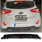 STS Oto Aksesuar Hyundai I30 Difüzör Arka Tampon Eki 4 Egzoz Çıkışlı Siyah Tip