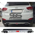STS Oto Aksesuar Hyundai IX35 Difüzör Arka Tampon Eki 4 Egzoz Çıkışlı Gri Tip