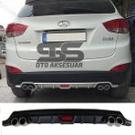 STS Oto Aksesuar Hyundai IX35 Difüzör Arka Tampon Eki 4 Egzoz Çıkışlı Siyah Tip