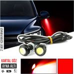 STS Oto Aksesuar Kartal Göz LED Ayna Altı LED Eagle Eye Civatalı Kırmızı Renk 18MM - KIRMIZI