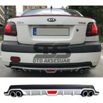 STS Oto Aksesuar Kia Rio Difüzör Arka Tampon Eki 4 Egzoz Çıkışlı Gri Tip