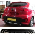 STS Oto Aksesuar Kia Rio Difüzör Arka Tampon Eki 4 Egzoz Çıkışlı Siyah Lüx Tip