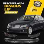 STS Oto Aksesuar Mercedes Benz W204 2007-2014 Uyumlu Brabus Ön Lip 3 Parça Kanatlı Lip